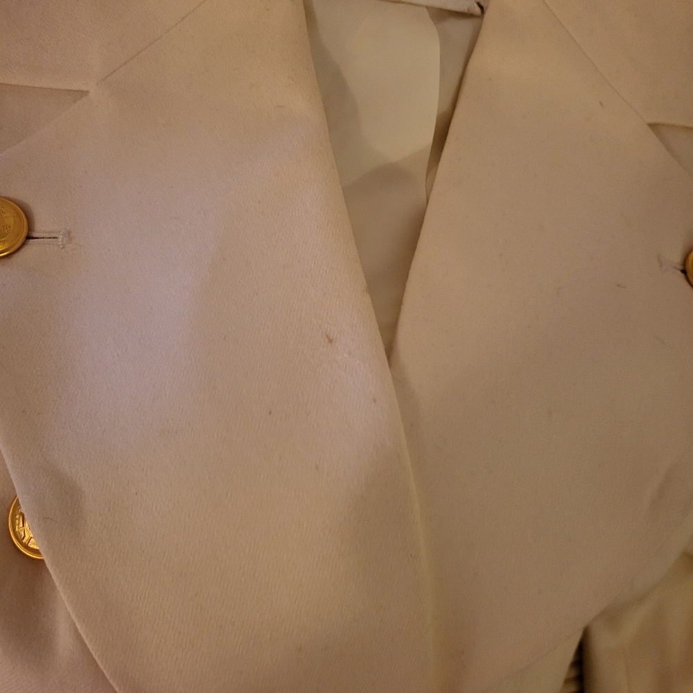 Vintage Valerie Stevens 100% Pure Wool Military Jacket Womens Size US 8. Cream - Picture 6 of 6